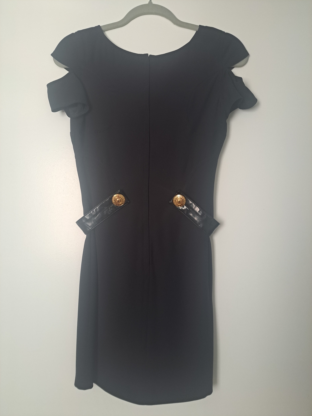 Versace for H&M Black Mini Dress with Gold Medallion Detail